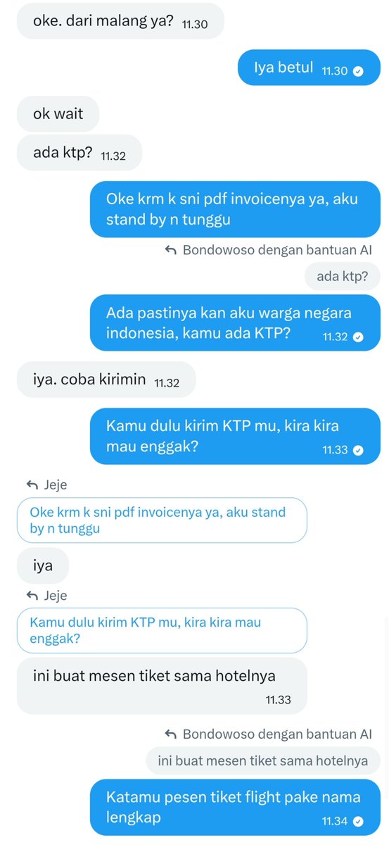 Jejeyeyay's tweet photo. Sprtinya modus baru, utk aku gak tolol tolol amat😂
Minta KTP dengan dalih buat book tiket &amp; hotel ke jakarta. Mau buat pinjol ya KTP-ku. 
Kalau mau invite aku ke jkt, bandung, bali, jogja, ato mn pun, aku yg book tiket va pembayaran aku krm k kamu. Ga suka skip😊 https://t.co/yLBqBG0Bk6