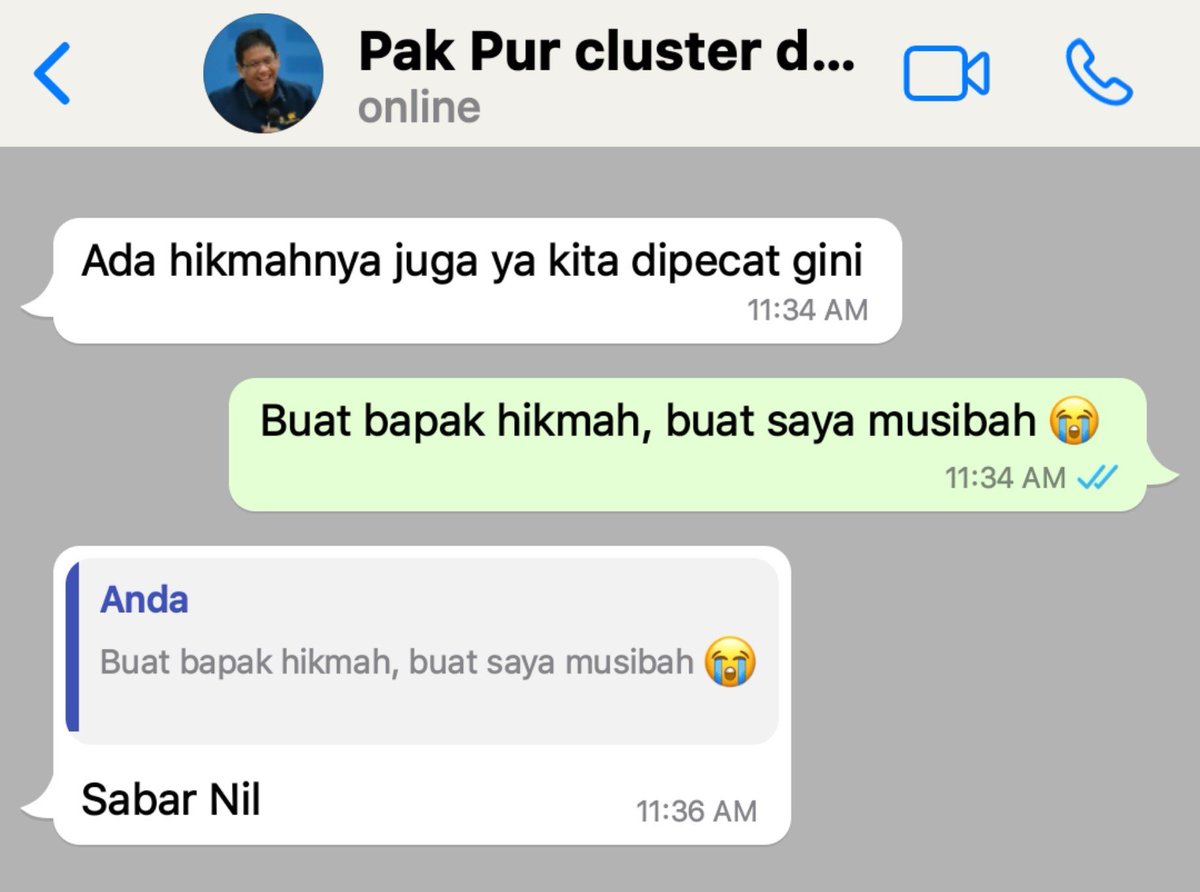 oursungddenly's tweet photo. "Kata Pak Pur ini Hikmah, tapi kalau kata gue ini musibah." ‐Gunil https://t.co/mEYRHJTNFK