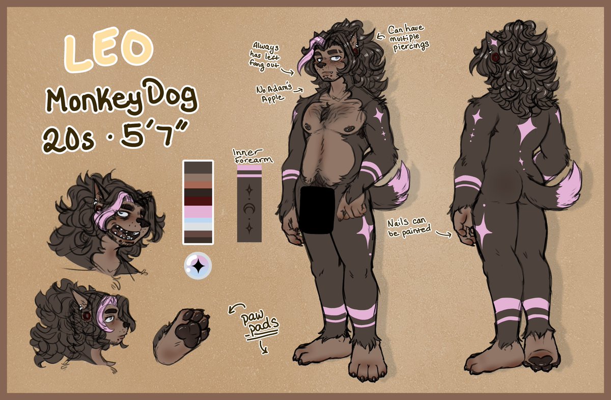 SeriouslySomber's tweet photo. So, ya'll remember that sketch I did the other day? 
Meet Leo, the Monkey Dog. https://t.co/uXcdPr3Bt3