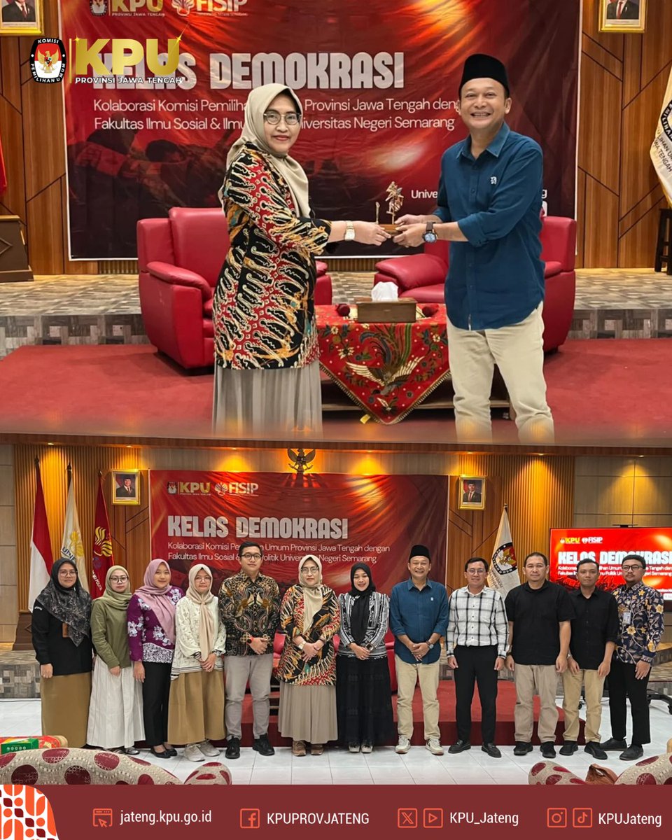 KPU_Jateng's tweet photo. Kegiatan ini diharapkan mampu meningkatkan pemahaman mahasiswa terhadap proses kepemiluan serta mendorong lahirnya generasi muda yang memiliki kesadaran politik, menjunjung tinggi nilai-nilai demokrasi, dan berpartisipasi aktif dalam kehidupan berbangsa dan bernegara. https://t.co/S1uusCmLzA