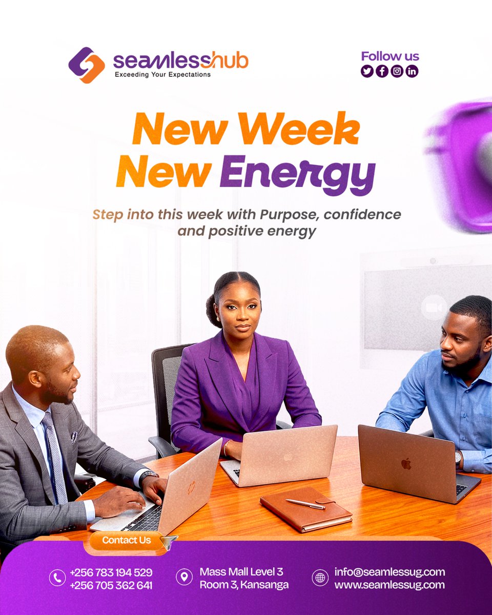 seamless_ug's tweet photo. New Week - New Energy
Step into this week with Purpose, confidence and positive energy!

#NewWeek #seamlesshub #newenergy https://t.co/Pn98Yzcg4Q