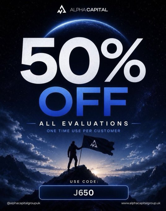 traderjamesfx's tweet photo. 🚨 GIVEAWAY ALERT 🚨

We’re giving away 1 × $50K Alpha Capital Evaluation🎯

Want a chance to level up your trading?

How to enter:

• Follow @AlphaCapitalUK  @traderjamesfx  
• Like + repost this post
• Tag 3 Traders 
• Comment “J650” below

Who’s taking the $50K account? 👀

Sign up here:https://t.co/BY406Gzth7