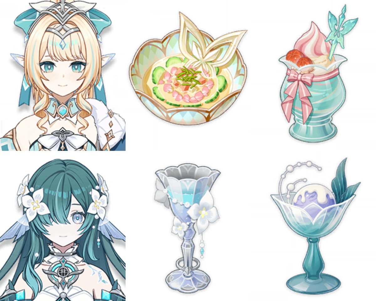 GenshinUniverse's tweet photo. VESNA &amp; VODYANITSA SPECIAL DISHES &amp; THEMED ICE CREAMS

Via ambrtop

#GenshinImpact https://t.co/kXv55AhQlT