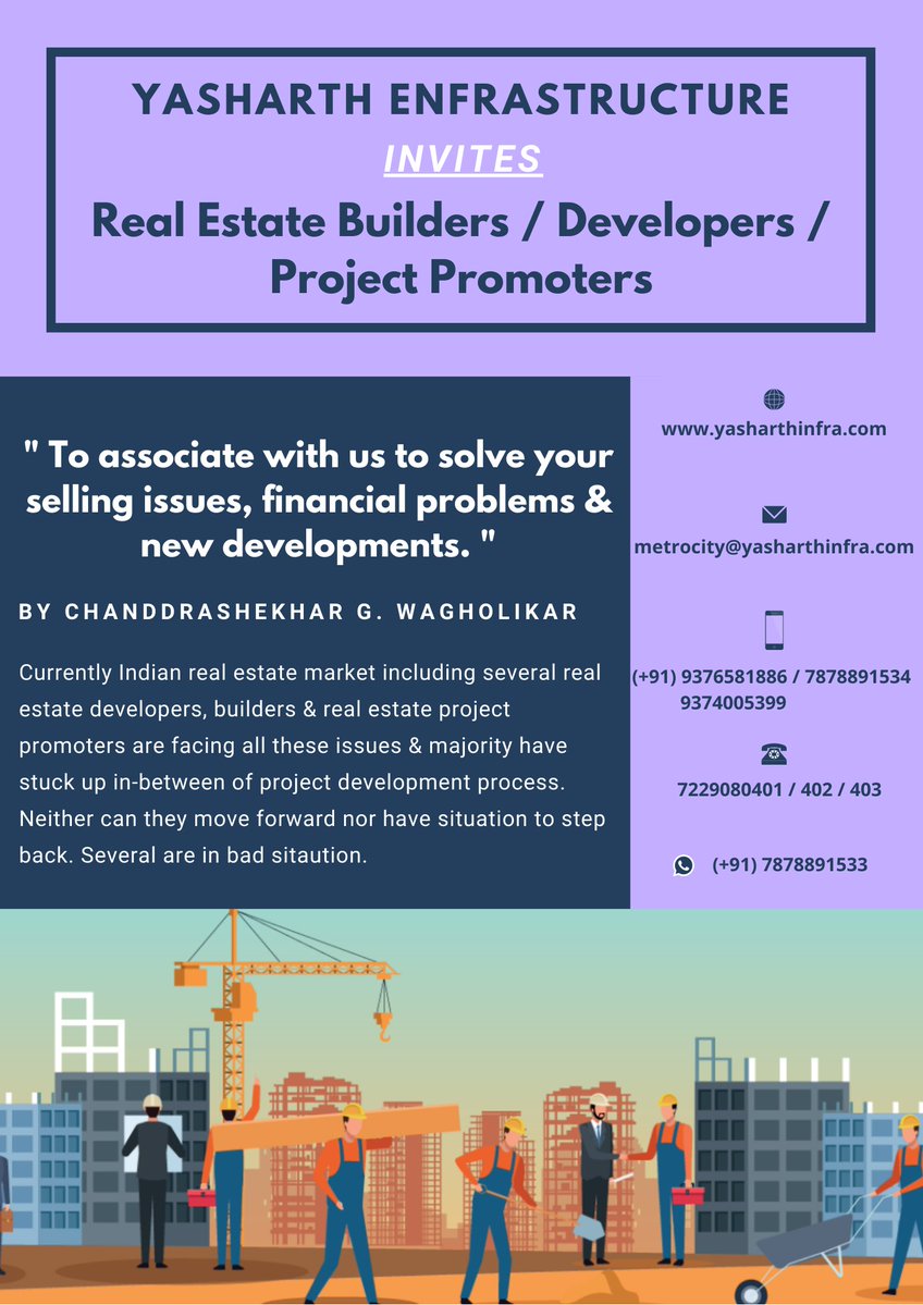 Yasharthin's tweet photo. https://t.co/SfY0I6FjOx 
#Builders #Developers #Landowners #Mediators #Realestateconsultants opportunities to associate with us in Pan India.
To get in touch with us just whatsapp us on : 7878891533 https://t.co/OSwFK1d6ae