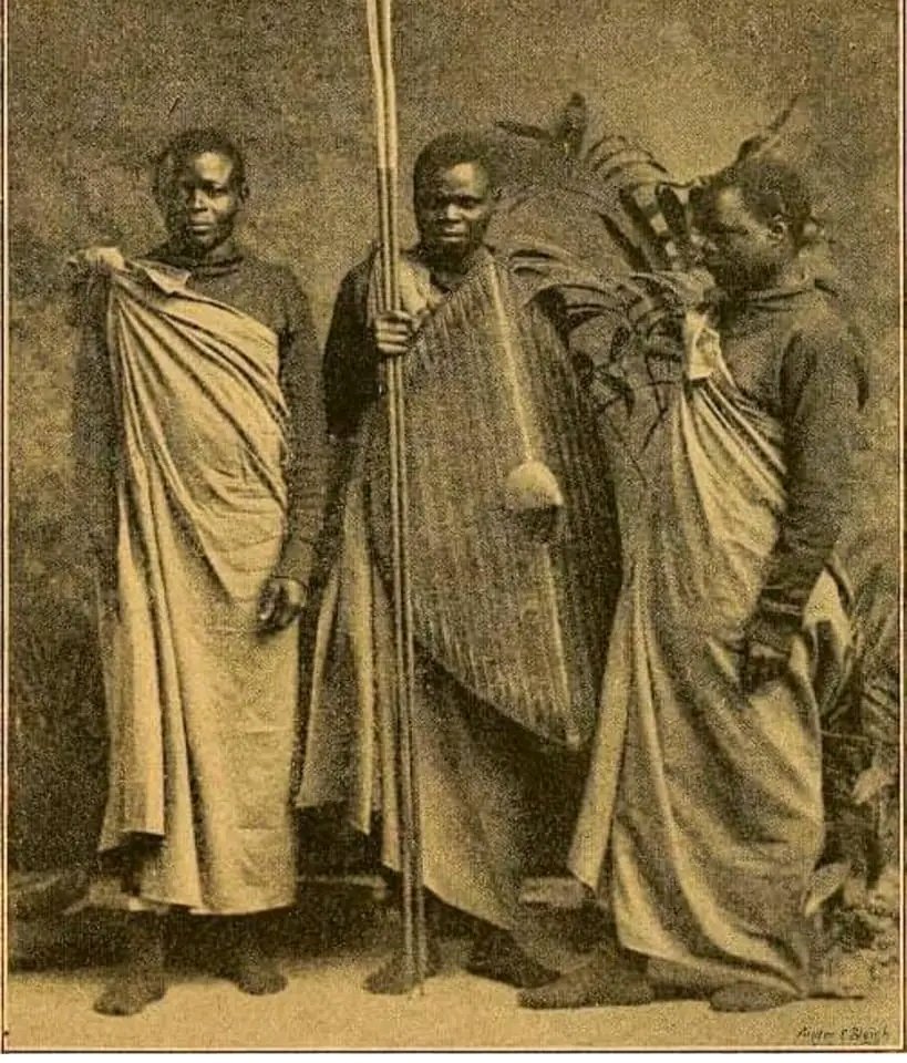 rwenzori_'s tweet photo. Buganda Kingdom's  special envoys  to the Royal Court of Queen  Victoria in 1879.  They had just arrived  in England   as the representatives of King Muteesa l.  They are considered to be the earliest diplomats from East  Africa to Britain.  In the middle  is His Excellency  Phillip Seruwagi Namukadde.