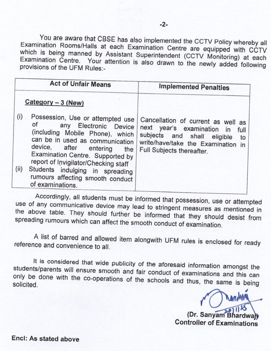 bhatia_sumit's tweet photo. @VikasSaraswat Bhai Even For class XII and X Board Examination this is CBSE guidelines . Carrying of Electronic Equipments “Cancelation of current as well as next year's examination in full subjects and shall eligible to write/have/take the Examination in
Full Subjects thereafter.” https://t.co/LMuQK6lJov