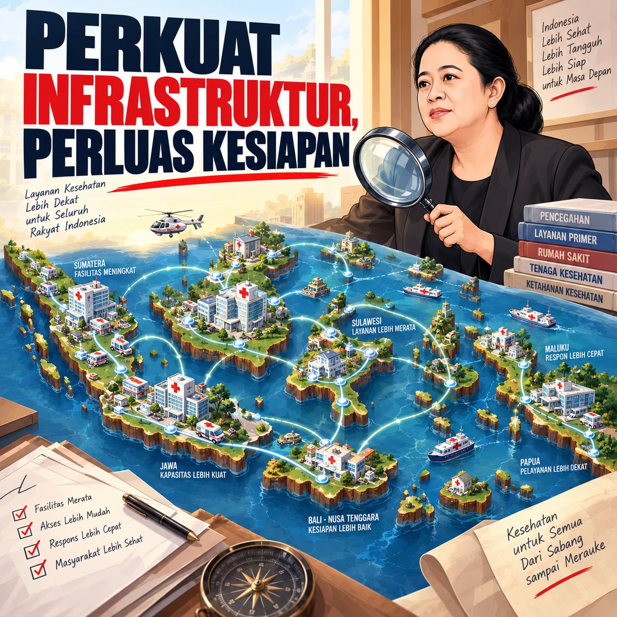 Adistiyarima's tweet photo. Puan dorong penguatan infrastruktur kesehatan, memperluas akses layanan merata dan memperkuat ketahanan fasilitas medis demi sistem kesehatan yang lebih tangguh. https://t.co/LGLXfOKSSp