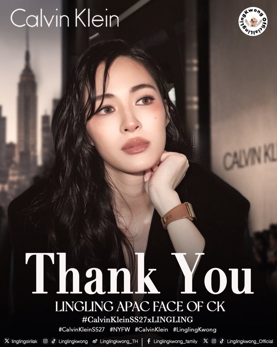 lingling_fans's tweet photo. 𝐓𝐡𝐚𝐧𝐤 𝐲𝐨𝐮.~💫

ขอขอบคุณแฟนคลับทุกคนมากนะคะ ขอบคุณจากใจจริง from bottom of our heart จริง ๆ ค่ะ สำหรับความมุ่งมั่นตั้งใจของทุกคนมาเป็นเวลาร่วมหนึ่งอาทิตย์ที่ผ่านมา โดยเฉพาะในวันแรก ๆ ของการเทรนด์ไปด้วยกัน ที่พวกเราต่างอดหลับอดนอน ร่วมด้วยช่วยกันเทรนด์ และอยู่เป็นกำลังใจให้กันตลอดทั้งคืน แม้จะเป็นไทม์โซนที่ค่อนข้างท้าทายกับการนอนของพวกเราก็ตาม แต่ทุกคนก็ยังพร้อมใจกันอยู่ตรงนี้ เพราะมีเป้าหมายเดียวกัน คืออยากส่งต่อกำลังใจและสร้างช่วงเวลาพิเศษให้กับศิลปินที่พวกเรารักอย่าง Lingling Kwong (@linglingsirilak) 🥹💖 

การเดินทางไปร่วมชมแฟชั่นโชว์ในงาน New York Fashion Week กับ Calvin Klein Collection Spring 27 Runway Show ในครั้งนี้ นอกจากจะเป็นครั้งแรกของพี่หลิงในการปรากฏตัวบนเวที NYFW ณ นครนิวยอร์กแล้ว ยังถือเป็นการร่วมงานกับแบรนด์ Calvin Klein (@CalvinKlein) ในการร่วมชมแฟชั่นโชว์เป็นครั้งแรก หลังจากได้รับตำแหน่ง APAC Face of Calvin Klein อีกด้วยค่ะ ✨

จากวันที่ได้รับตำแหน่ง สู่วันที่ได้เห็นพี่หลิงปรากฏตัวในงาน NYFW กับแบรนด์ Calvin Klein พวกเราในฐานะแฟนคลับ ภูมิใจในตัวพี่หลิงมากเลยนะคะ ภูมิใจในทุกก้าวที่พี่หลิงเดินมา ภูมิใจในทุกโอกาสที่พี่หลิงได้รับ ภูมิใจในทุกความสำเร็จที่เกิดขึ้นจากความตั้งใจของพี่หลิงและที่สำคัญที่สุด คือภูมิใจที่ได้เห็นพี่หลิงเติบโตขึ้นในทุก ๆ วัน พวกเราไม่เคยหยุดภูมิใจในตัวพี่หลิงเลยสักวัน 

พวกเราดีใจที่ในทุก ๆ ก้าวของความสำเร็จและการเติบโตของพี่หลิง ที่พวกเราได้มีโอกาสร่วมเดินทางไปด้วยกันเสมอ แม้พวกเราจะเป็นเพียงกำลังใจเล็ก ๆ แต่ก็อยากเป็นกำลังใจที่คอยอยู่ข้าง ๆ พร้อมซัปพอร์ต พร้อมผลักดันให้พี่หลิงได้ก้าวไปข้างหน้าอย่างมั่นคง และเติบโตไปสู่ความสำเร็จที่ยิ่งใหญ่ขึ้นเรื่อย ๆ จากนี้ในอนาคต

ขอให้พี่หลิงสนุกกับทุกโอกาสที่เข้ามา ได้ก้าวไปในเส้นทางที่ไกลกว่าเดิม และได้พบกับเรื่องราวดี ๆ อีกมากมายในทุกก้าวต่อจากนี้เลยนะคะ หันหลังมาก็มีพวกเราพร้อมซัปพอร์ตและเป็นกำลังใจให้อยู่เสมอเลยค่ะ  🤍

Lingling Kwong and Calvin Klein unlock another unforgettable moment the industry will replay as always, one that no press release could ever fully capture. 

#LinglingkwongxCalvinklein
#Calvinklein #Linglingkwong‌