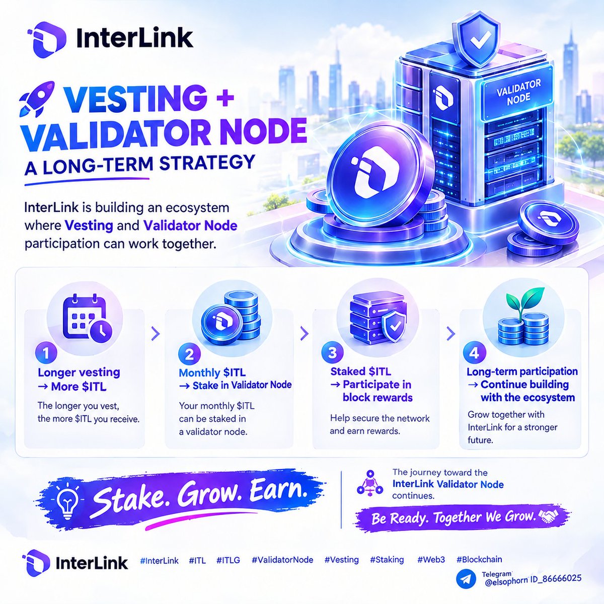 elsophorn's tweet photo. Vesting + Validator Node = Long-Term Strategy

Longer vesting → More $ITL → Stake in Validator Node → Participate in block rewards.
Stake. Grow. Earn. 🤝Be ready for the InterLink Validator Node journey!

#InterLink #ITL #ITLG #ValidatorNode #Vesting #Staking #Web3 #Blockchain https://t.co/xZEPEF6SjC