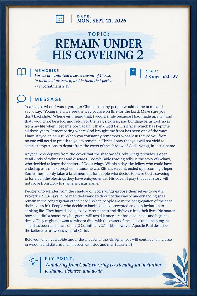 MD_OpenHeavens's tweet photo. Good morning. 
This is the Devotion for Today. 
Kindly retweet and engage. https://t.co/2u9LzaOZHT