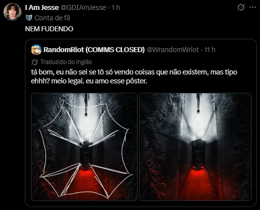 Cris_Nemesis's tweet photo. Eu espero que isso seja bait, eu me nego a acreditar que criaturas da mesma espécie que eu, não tenham conseguido perceber de primeira algo tão obvio, que nem tenta ser escondido.
Mas hoje em dia, eu não duvido de mais nada. https://t.co/RRiSsvB4sa
