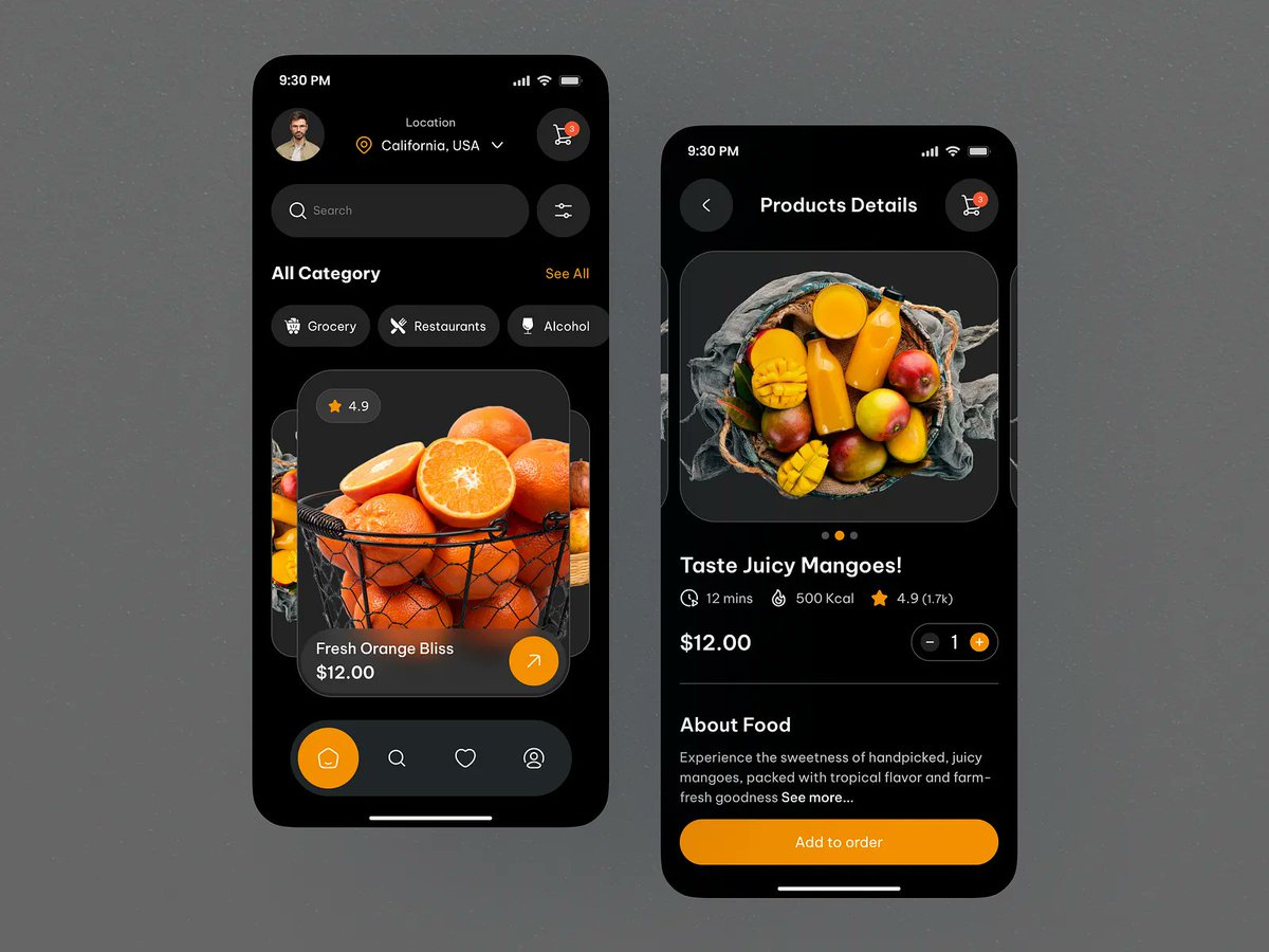 UiMehedi's tweet photo. Grocery Shopping App UI https://t.co/txObkSZIjW