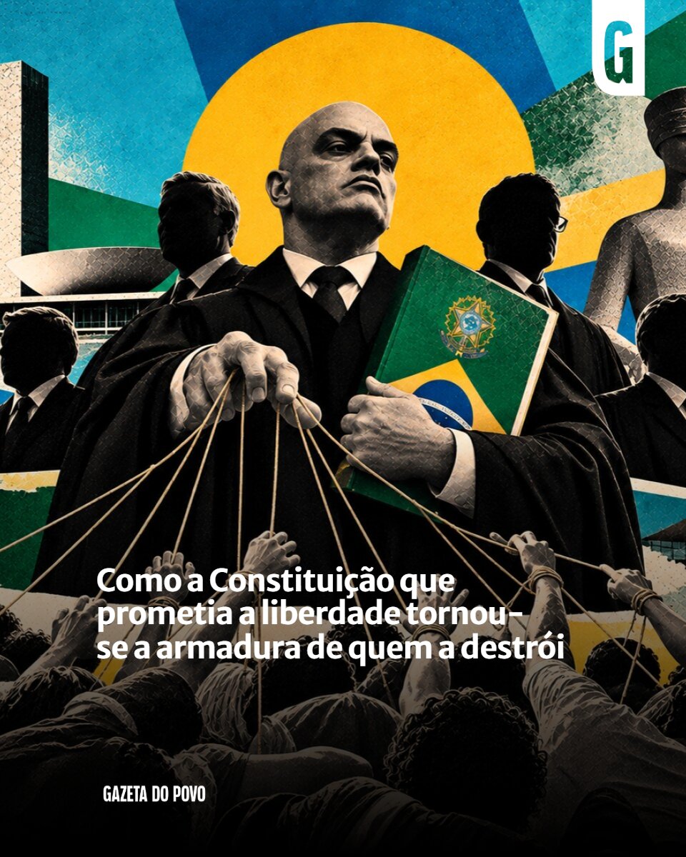 gazetadopovo's tweet photo. Prometida como carta da liberdade, a Constituição virou a armadura de quem trabalha para destruí-la.

https://t.co/3znIdYTjd3 https://t.co/3huYaADTOE