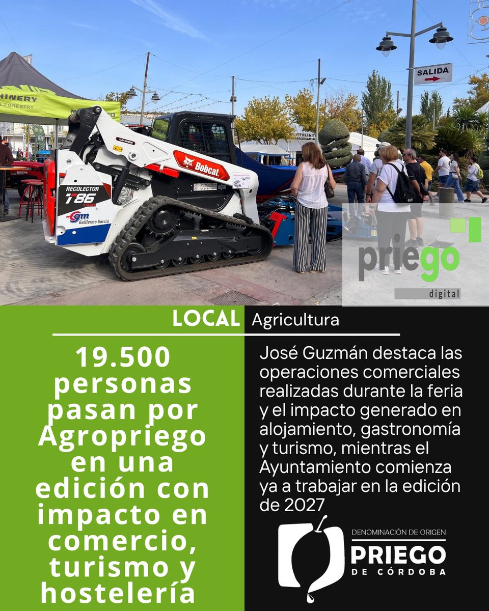 PriegoDigital's tweet photo. Agropriego cierra su 45ª edición con 19.500 visitantes y una valoración "muy positiva" de los expositores
👉https://t.co/G3lGjNt1RP
#Agropriego2026 #PriegoDeCórdoba #Agricultura #Olivar #AOVE https://t.co/9X5577w7cF