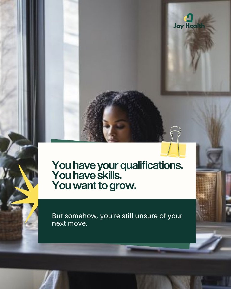 _theJayHealth's tweet photo. “I don't know what to do next.”
You can have the qualifications, skills and ambition and still feel stuck.

Sometimes, you don't need more information. You need clarity on your options and your next step.

Your entire career doesn't have to be figured out today. 
#JayHealth https://t.co/G8OIyz4AdL
