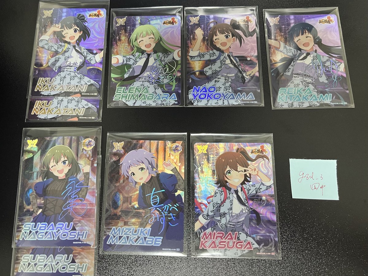 g8d_3's tweet photo. 【交換】
ミリオンライブ　カードフォリオ　vol.4
MILLIONLIVE! CARDFOLIO

🌱譲(添付画像)：MLR 育②,エレナ,奈緒,麗花,未来,昴②,瑞希
🌟求：MLR紗代子,MLR翼,MLR風花

郵送での交換希望です。
検索からもお気兼ねなくお声掛けください🙇 https://t.co/TnyzaXkLHA