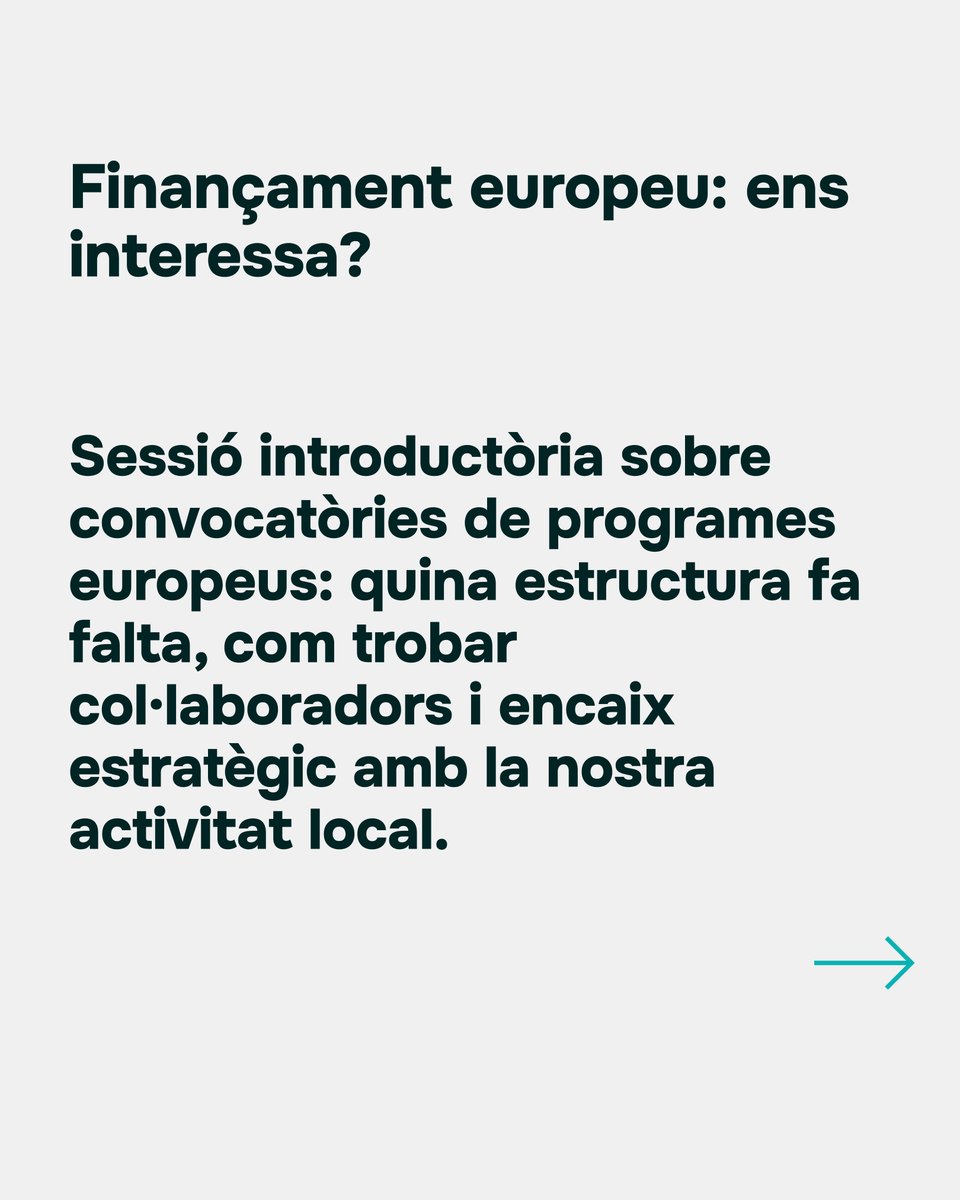 CooperativesCAT's tweet photo. El pròxim 7 d’octubre tindrem una formació sobre com les cooperatives poden accedir a finançament europeu.

📅 7-10 | 10–12 h

Sessió adreçada a cooperatives de tots els sectors, sense experiència prèvia.

INSCRIPCIONS: 
https://t.co/sVobPm6ERR https://t.co/ZepynlmXO7