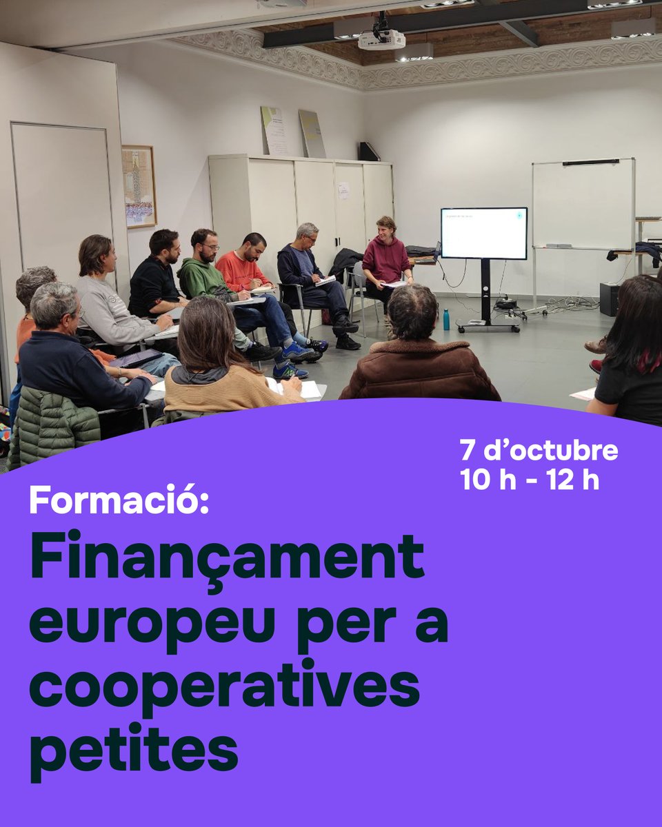 CooperativesCAT's tweet photo. El pròxim 7 d’octubre tindrem una formació sobre com les cooperatives poden accedir a finançament europeu.

📅 7-10 | 10–12 h

Sessió adreçada a cooperatives de tots els sectors, sense experiència prèvia.

INSCRIPCIONS: 
https://t.co/sVobPm6ERR https://t.co/ZepynlmXO7
