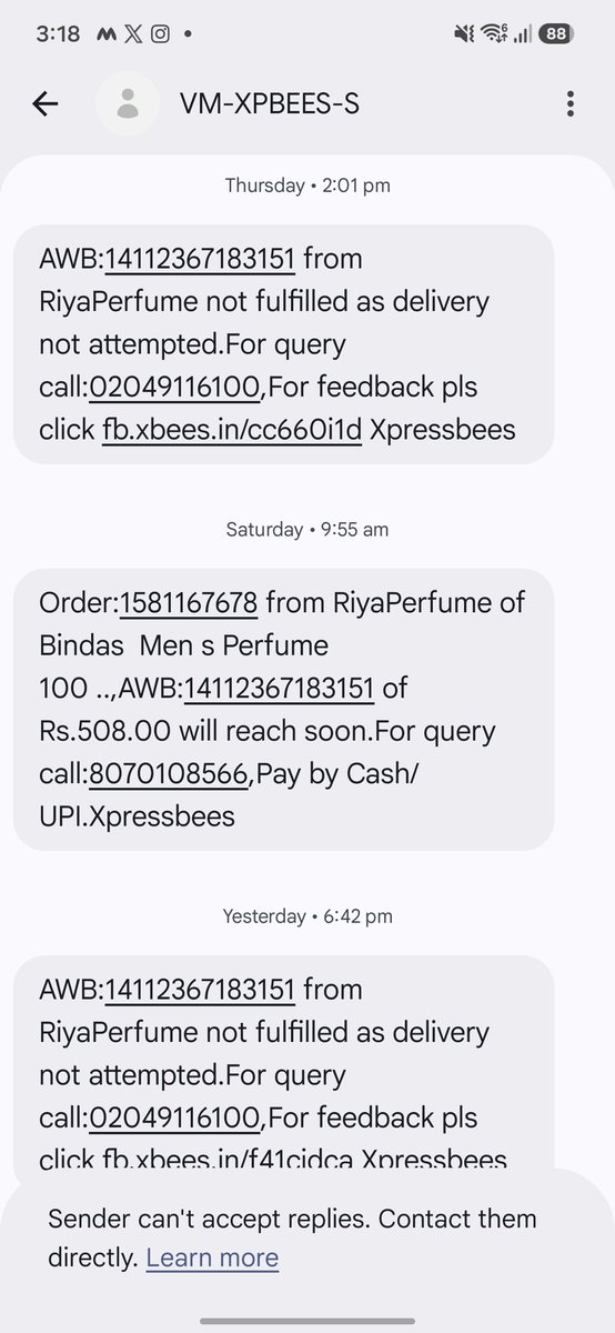 Digvijay00077's tweet photo. Hi @XpressBees_IN  ye delivery kab hogi kya aap bta sakte hai https://t.co/fauEVfV4ZA