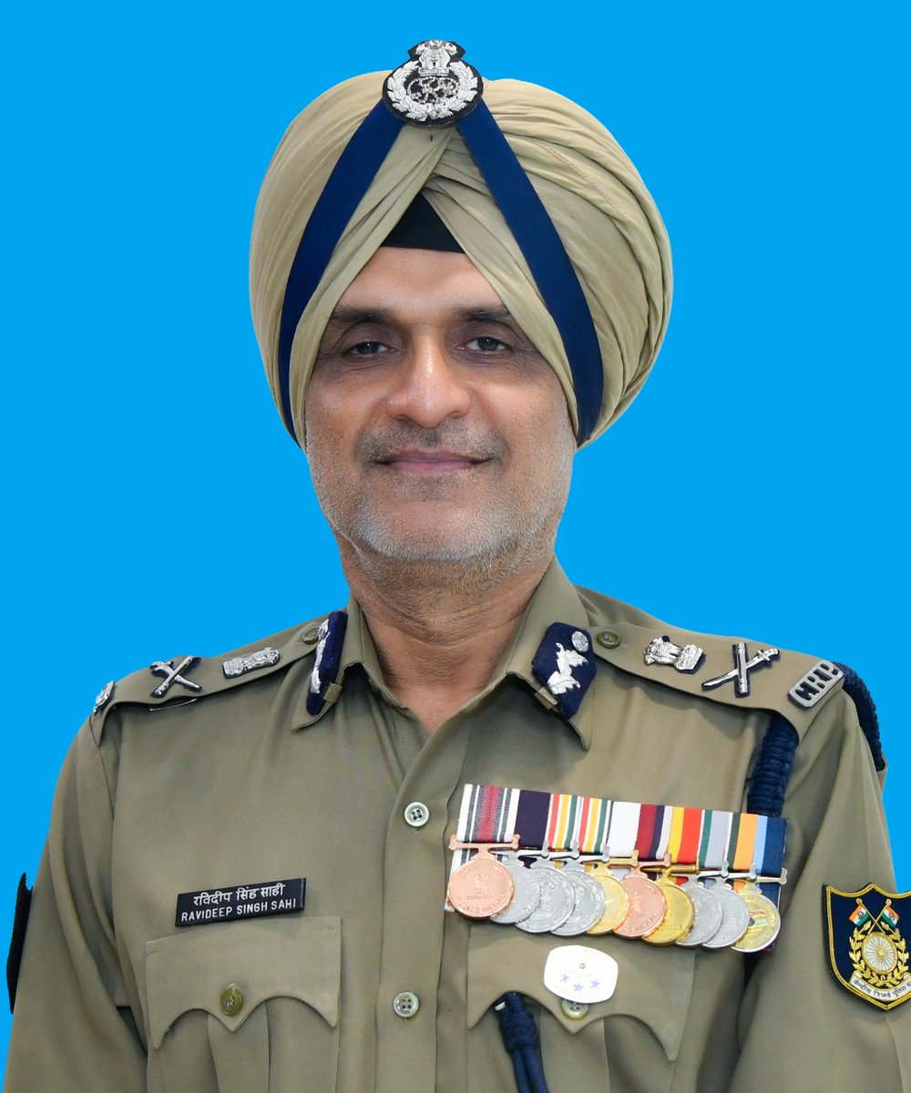 crpfindia's tweet photo. Shri Ravideep Singh Sahi, ADG, SZ Hqr,  was accorded a grand farewell by DG, CRPF, Shri @gpsinghips, along with senior officers, at Force HQ, on the completion of his 40 years of distinguished service to the Force.

Shri Sahi joined the CRPF in 1986 as an officer of the 18th batch of Directly Appointed Gazetted Officers (DAGOs). An accomplished operational commander, he led from the front through numerous challenging operations, displaying exceptional courage, sound leadership and an unwavering commitment to duty.

His distinguished service and gallantry were recognised with the Police Medal for Gallantry, President’s Police Medal for Distinguished Service and Police Medal for Meritorious Service.

CRPF salutes his exemplary service, courageous leadership and steadfast dedication to the Force and the Nation, and extends its best wishes to him for good health, happiness and a fulfilling journey ahead.

#NationFirst
#Vandematram150 
#MissionNaxalMuktBharat2026
@gpsinghips
@crpf_j
@CentralZoneCrpf
@northeast_zone
@southzone_hyd