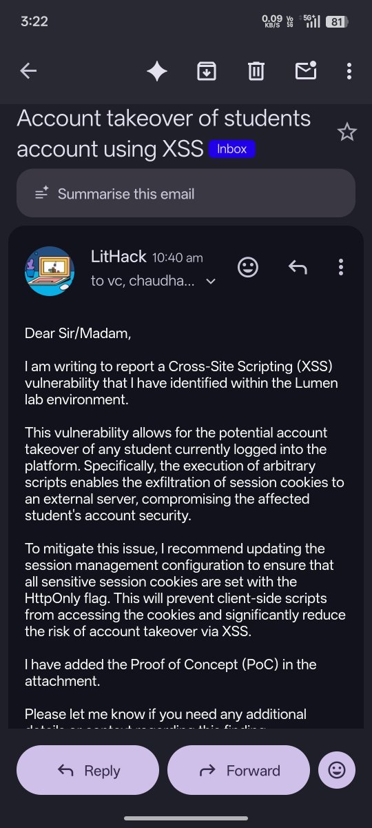 lit_hack's tweet photo. Found another vulnerability in my university @MAHE_Manipal @Jaipur_Manipal https://t.co/6NSwlnnIaX