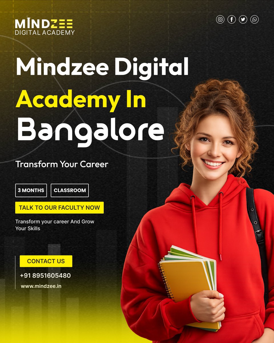 Mindzeetraining's tweet photo. 🎓 Mindzee Digital Academy in Bangalore! 🚀

Ready to transform your career and grow your skills?
Join our 3 Months Classroom Training and take the next step toward your career goals.
📞 +91 8951605480
🌐 https://t.co/pdYVjDLGAy

#MindzeeDigitalAcademy #Bangalore #DigitalAcademy https://t.co/XgSNMg1sWm