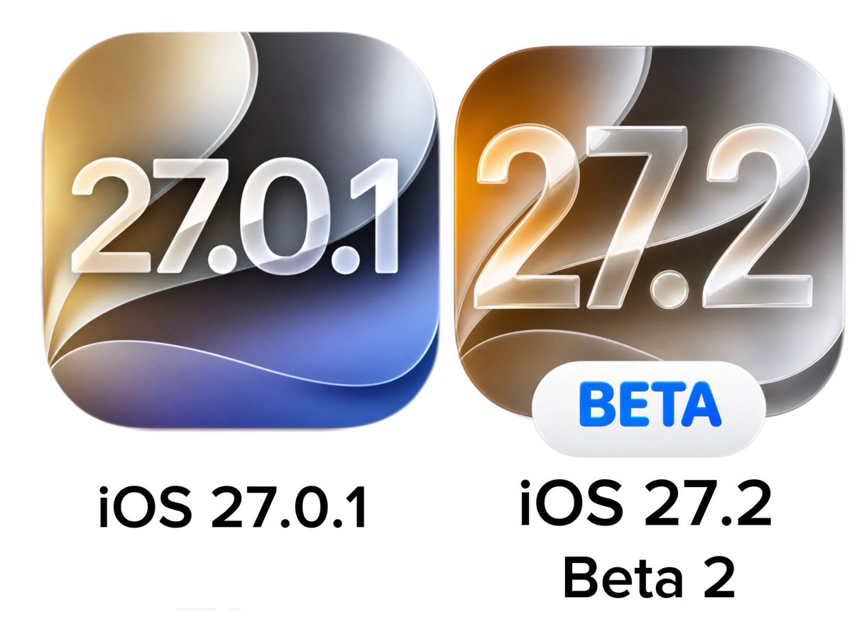 ios_leaks's tweet photo. Which iOS Version would you like to see today?, iOS 27.2 Beta 2 or iOS 27.0.1?

Telegram community👉 https://t.co/bGlBtMIPBs https://t.co/Vfq3xwuuv3