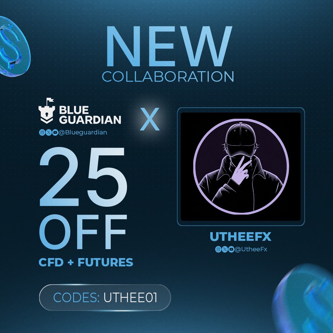 UtheeFx's tweet photo. 🔥 STOP PAYING PROP FIRMS. START GETTING PAID. 🔥

Your trading strategy might not be the problem.

Sometimes, the rules are.

That’s why I partnered with Blue Guardian. 👇

⚡ No unnecessary time pressure
⚡ Competitive trading conditions
⚡ Up to 90% profit split
⚡ Fast payout options
⚡ Scale your account as you grow
⚡ Trader-focused rules
⚡ 24/7 support

Whether you're taking your first prop challenge or looking to scale bigger, the goal is simple:

TRADE. PROVE YOURSELF. GET PAID.

And with UtheeFx, you get an extra advantage. 👀

🎁 Use code: UTHEE01
💰 Get 25% OFF
🎯 Plus, you get access to the UtheeFx community and everything we're building around disciplined trading and execution.

👇 GET STARTED HERE:

🔗 https://t.co/0YN5I9i5NI

Don't overcomplicate it.

Find your edge.
Follow your rules.
Protect your capital.
Execute.

The market doesn't care about your excuses.

Let's get funded. 🚀