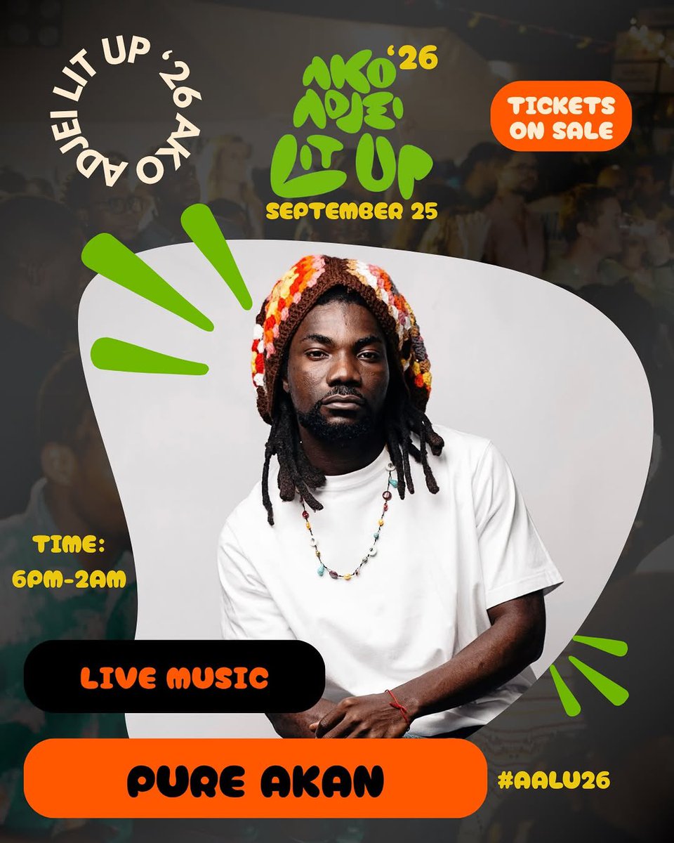 PureAkan's tweet photo. Abusua lets meet this Friday for the Ako Adjei Lit Up Festival at Beergarden - Osu. It’s going to be fun. See you there Agyidifoɔei! 🔈🔥✨

Ticket🔗 https://t.co/4OcPeKkmU0 https://t.co/T9tYGz1C4e