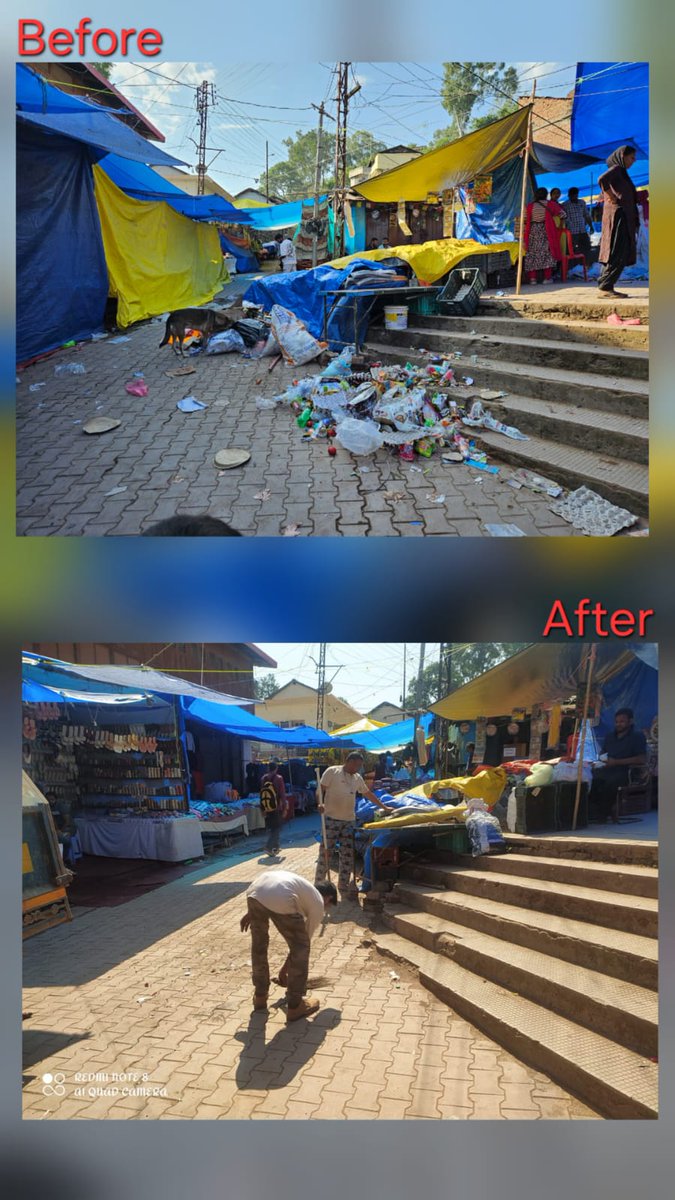 BoardSubathu's tweet photo. Under Swachhata Hi Seva (SHS) 2026, Cantonment Board Subathu sanitation workers conducted a cleanliness drive in the market area on 21.09.2026, promoting a cleaner, healthier and more hygienic Subathu.🧹✨#SHS2026 #SwachhataHiSeva #SwachhSubathu 
@RakshaSampada
@pdde_wc https://t.co/2wxQQGCPvE