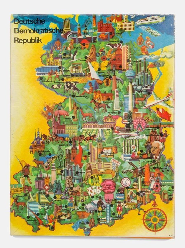 GDRvisuals's tweet photo. GDR jigsaw puzzle map, 1970s. https://t.co/0oV1ZbnVGo