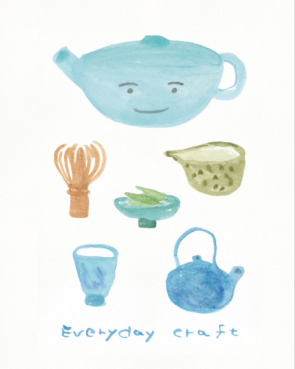 ryueunji's tweet photo. TOC의 엽서 그림을 그렸습니다. 두 가지 종류로, 하나는 공예품들이 담긴 <Everyday Craft>, 다른 하나는 친구들이 함께 다도를 하는 장면을 담은 <Craft Is Good>입니다. 

TOC가 가진 단정하고 아름다운 분위기를 좋아하는데요, 함께 작업 할 수 있어 참 즐거웠습니다. ☺️ 

https://t.co/VW06fkZJiP https://t.co/ZJVkRAqhJz