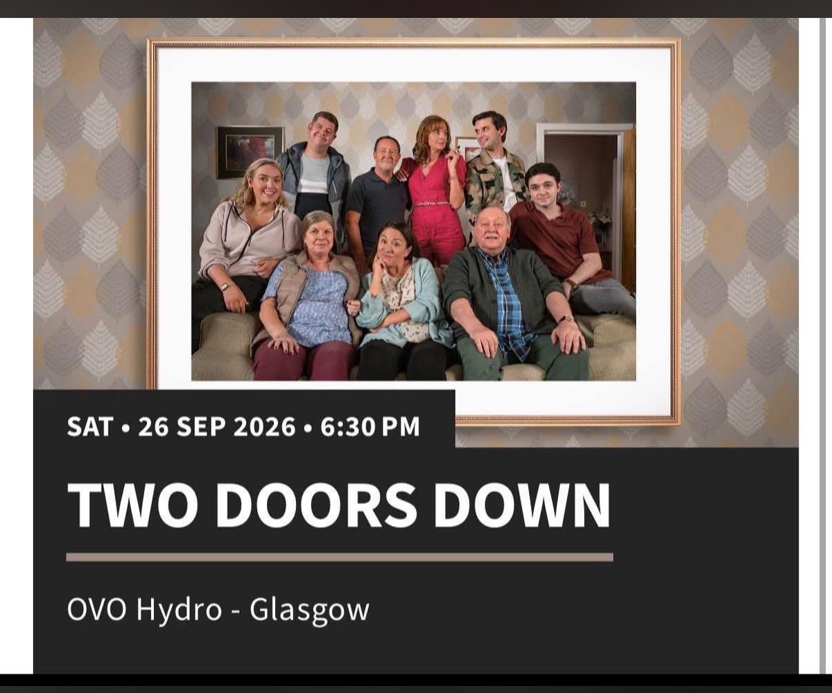 Nicolebell_96's tweet photo. Selling 3 x tickets for Two Doors Down live show @ the Ovo Hydro Glasgow on 26th September 2026, 6:30pm, really good seats as well. 

Open to offers paid £273 for 3 x tickets but willing to sell for cheaper so someone gets the use out of them. 

Give me a message if interested. https://t.co/echjvYjs61