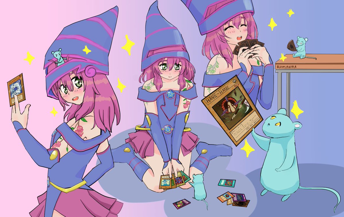 Rumannavtube's tweet photo. My rat friend @Ameka_Ch teaching me to play #YuGiOhMasterDuel 

Can you tell which cards I drew? 

#yugioh #YuGiOhTCG #yugiohart https://t.co/bSjjAFuxp9