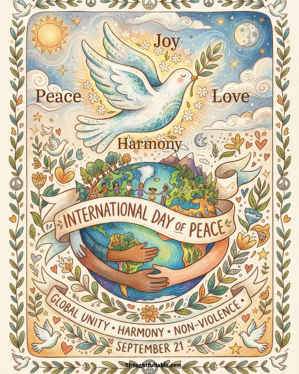 LifeWithJohn's tweet photo. Today (9/21) International Day of Peace is celebrated.
~ There's very little going on in the world that exemplifies peace. But, that doesn't mean we shouldn't strive for peace and pray for it. "Peace be with you."
🕊️ https://t.co/st2gBpxDFv