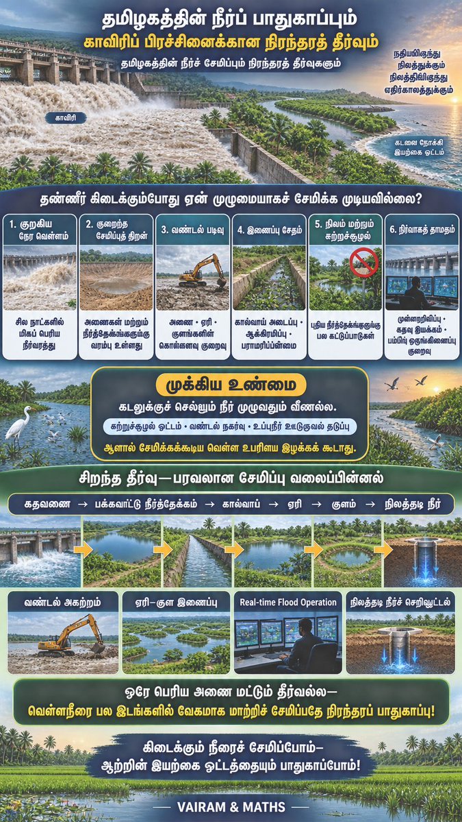 Propertiesloans's tweet photo. #Cauvery
#CauveryWater
#TamilNaduWaterSecurity
#SaveWater
#WaterConservation
#RainwaterHarvesting
#GroundwaterRecharge
#SustainableAgriculture
#WaterForFuture
#VAIRAMandMATHS https://t.co/6LScKC1x45