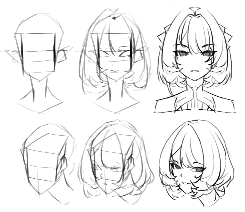 mk8h_art's tweet photo. here's how i usually draw head using "out of the box" technique 😅 https://t.co/daCEqTpJhe