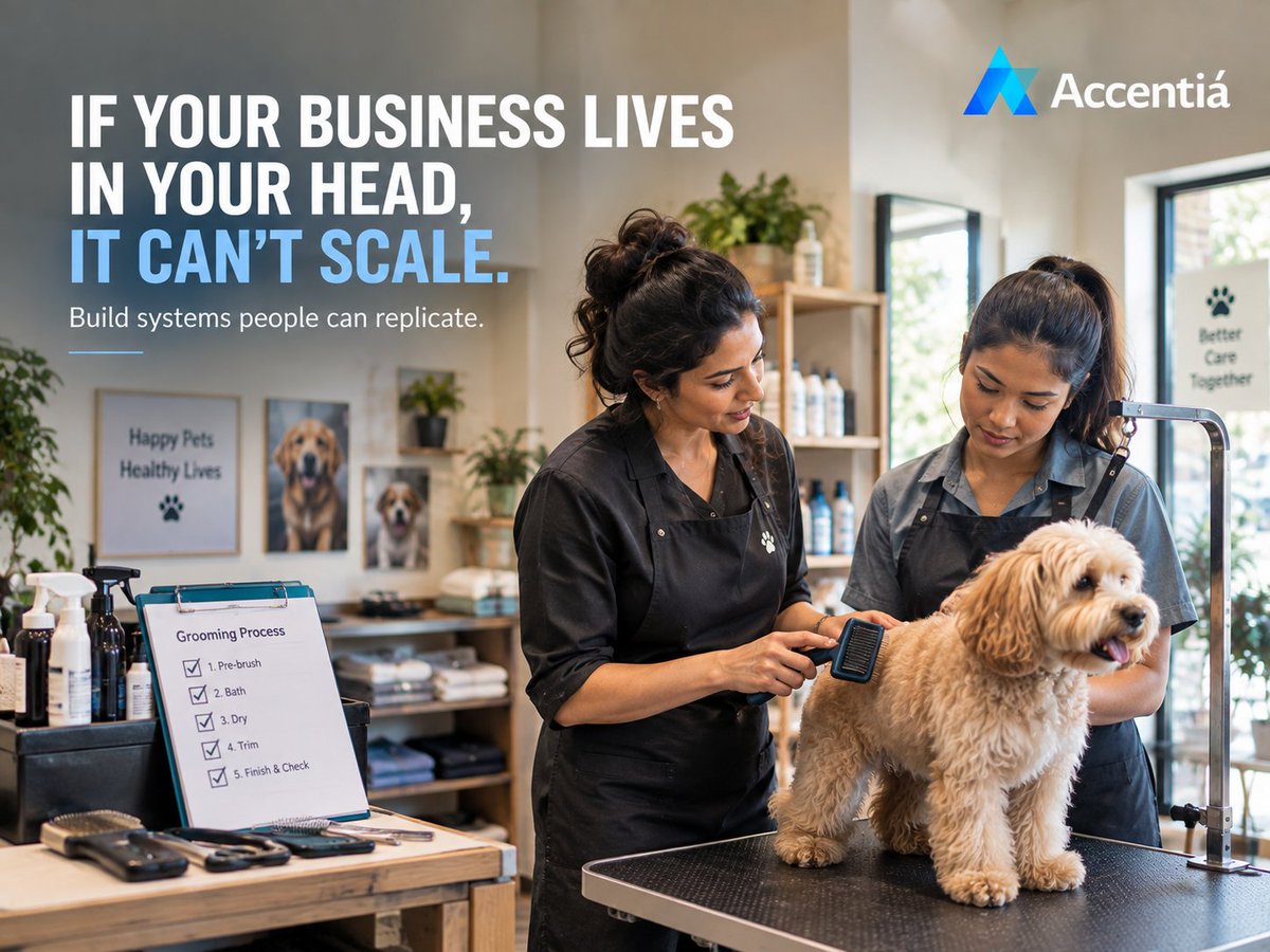 AccentiaCons's tweet photo. IF YOUR BUSINESS LIVES IN YOUR HEAD, IT CAN’T SCALE.
read more @ https://t.co/aHGiljQ202

 #BusinessExpansion #Entrepreneurship #ScaleYourBusiness #MiddleEastBusiness https://t.co/W8Zmwtv8Mt