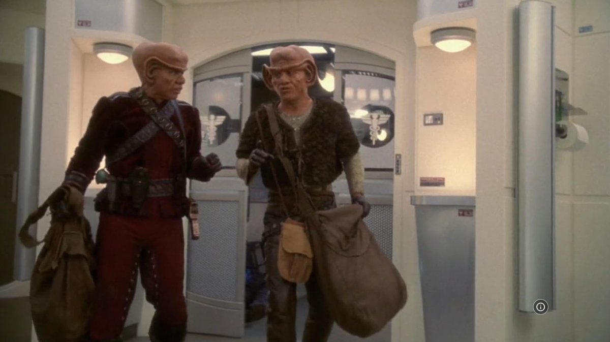 InterstellrNews's tweet photo. Enterprise: Acquisition

Jeffrey Combs, Ethan Phillips &amp; Clint Howard are Ferengi robbing the Enterprise. They gassed the crew to loot the ship. Once the tables get turned on them, Archer lets them go. Why? Shouldn't they be arresting pirates and sending them to prison? https://t.co/9BQlFqqf8M