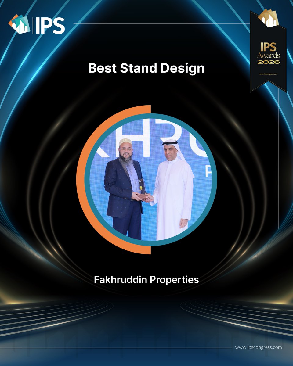 IntPropertyShow's tweet photo. Celebrating creativity and excellence in exhibition design! 🏆

Congratulations to @FakhruddinProp, winner of the Best Stand Design award at the IPS Awards 2026.

#IPSAwards2026 #IPS2026 #FakhruddinProperties #BestStandDesign #ExhibitionDesign #RealEstateExcellence https://t.co/w3aDdHpRfc