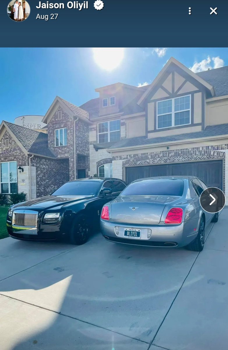 TexasSpectator's tweet photo. Prosper, TX "tech entrepreneur" Jaison Oliyil publicly posted a Rolls-Royce and Bentley in front of his Prosper home.

Federal records show something more interesting:
CyberSolve IT, a company tied to him, filed 55 H-1B LCAs from  2022–26.

Another company, DroidEstates, filed an H-1B application naming Jaison James as Director.
CyberSolve also received a 2020 PPP loan in the $150K–$350K range.
The original disclosure listed 0 jobs retained.

@USLaborIG