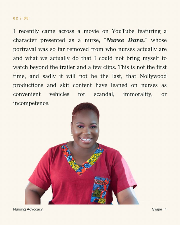Olayinka_aremu1's tweet photo. A note to #Nollywood, skit makers, and content creators.
#NANNM #NMCN should have a policing and litigation policy and process on this already
Swipe through, and share if you agree.
#Nursing #NollywoodResponsibility #NursesOfInstagram #MediaRepresentation https://t.co/lu8CAIox16