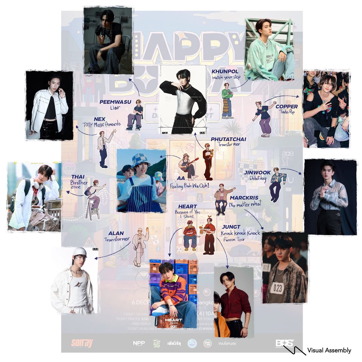 ilysbnn4's tweet photo. ชอบที่โปสแต่ละปีจะใส่ดีเทลเล็กๆน้อยๆทุกอย่างที่ผ่านมาตลอดทั้งปีนั้นๆของบัสอะ อย่างอันนี้ของปีแรก กว่าจะมาเป็นโปสหนึ่งชิ้น อเมซิ่งอะ ชื่นชมมากๆ ชั้นรักงานอาร์ต🥹 https://t.co/47ZogeHGUN