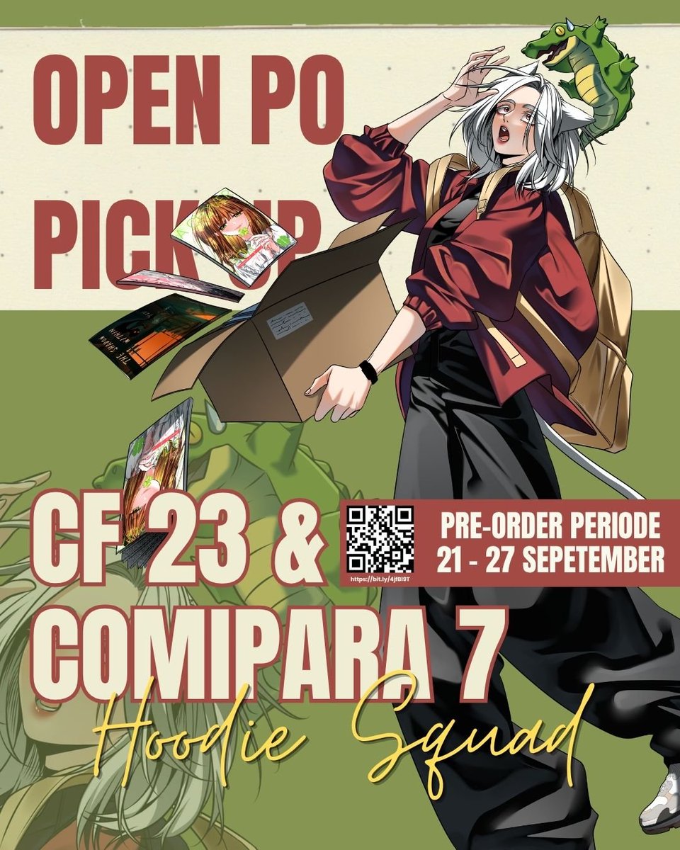 AinaBecce's tweet photo. ✨🐊 ORIGINAL COMIC by Ai_naBecce' Pre- Order Pick-Up Only 🐊✨

🗓️ Pre-Order Pick-Up Only: 21–27 September 2026
https://t.co/RW5BvH2VBI

Will available at:
📍 COMIPARA 7
Booth B-34, both days
📅 17–18 Okt 2026

📍 COMIFURO 23
Booth C-15b, both days
📅 31Okt - 1 Nove https://t.co/gmcKgP0yli