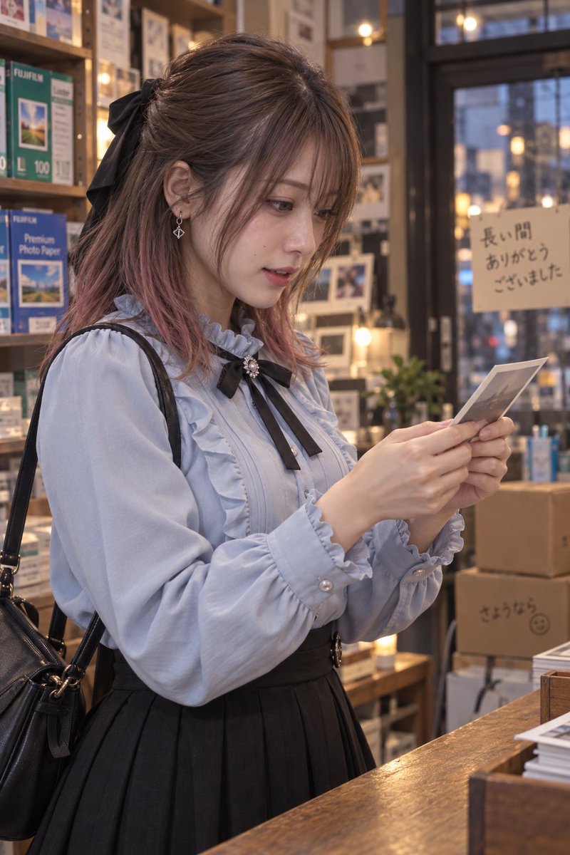 HIBANA_Fox's tweet photo. 閉店までに、好きと言わないで
閉店する写真店で、陽華が初めて自分から恋を伝える一夜
https://t.co/JUoz3VHZdf
※本文・画像は生成AI使用
#AIart #地雷系 #note小説 https://t.co/LaehwzsrHQ