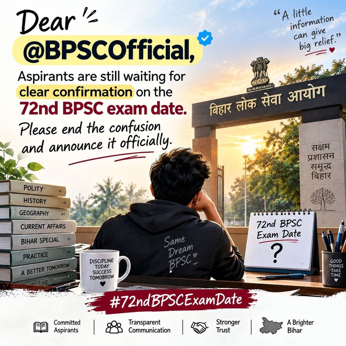 BPSC_Content's tweet photo. @BPSCOffice 
#72ndBPSCExamDate https://t.co/x5kCuKfYuc