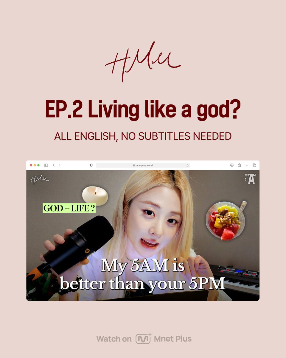 mnetplus's tweet photo. [#HMM] EP.2 Simulcasts on Mnet Plus!

Living like a god? Sorry, I'm a human!
🔗https://t.co/N7aKktCTQg

📝HUH YUNJIN's listening essay ＜HMM＞

📍Sep 17 (Mon) 7PM (KST)
Simulcasting on Mnet Plus!
Watch the FULL VOD for free

=

[#HMM] EP.2 엠넷플러스 동시 공개!

갓생을 살라구요? 전 인간인데요!
🔗https://t.co/N7aKktCTQg

📝허윤진의 듣는 에세이 <HMM>

📍9/21 (월) 7PM (KST)
Mnet Plus 동시 공개!
FULL VOD를 무료로 만나보세요

=

[#HMM] EP.2 Mnet Plus 同時公開!

神生活をしろって? 私、人間なんですけど!
🔗https://t.co/N7aKktCTQg

📝HUH YUNJINの聞くエッセイ<HMM>

📍9/21 (月) 7PM (KST)
Mnet Plus 同時公開!
FULL VOD無料で楽しんでください

=

[#HMM] EP.2 Mnet Plus同步公开！

让我过God生？我只是个普通人啊！
🔗https://t.co/N7aKktCTQg

📝HUH YUNJIN的有声随笔 <HMM>

📍9/21 (周一) 7PM (KST)
Mnet Plus同步公开！
免费观看FULL VOD

=

[#HMM] EP.2 Mnet Plus同步公開！

讓我過God生？我只是個普通人啊！
🔗https://t.co/N7aKktCTQg

📝HUH YUNJIN的有聲隨筆 <HMM>

📍9/21 (周一) 7PM (KST)
Mnet Plus同步公開！
免費觀看FULL VOD

#LE_SSERAFIM #HUHYUNJIN #허윤진 #STANA #VotePlayLove #All_of_KPOP #MnetPlus #엠넷플러스