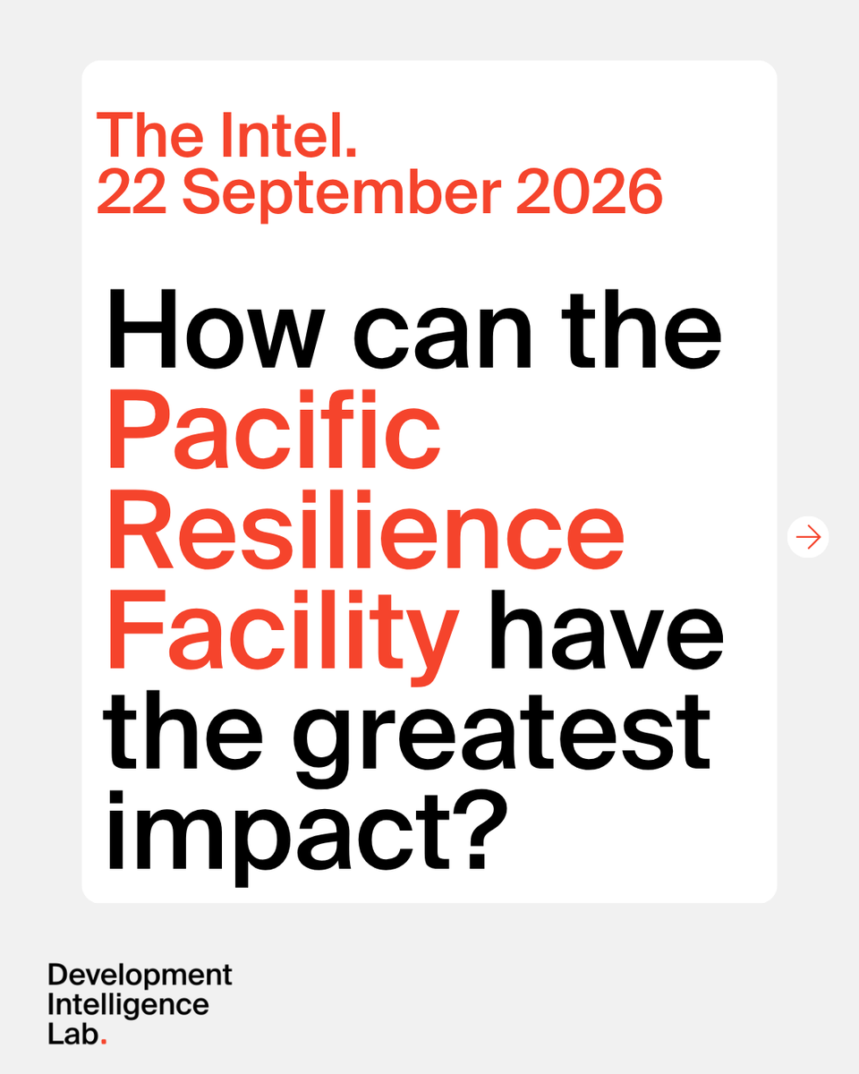 devintellab's tweet photo. This fortnight’s Intel featured insights from Sophie Lewis, Michael Copage, and Blake Johnson responding to the question:

🔴 How can the Pacific Resilience Facility have the greatest impact?

Multiple perspectives. Different angles.

Explore the points of agreement, tension, and difference here 👉 https://t.co/9mMFRVus1L