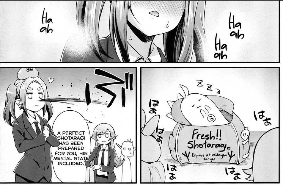 ratdograt_'s tweet photo. @TundraSentiment i concur, with monogatari there's 0 contrivance necessary, i mean, take this for example, this could easily happen in the series itself. easily. https://t.co/HXzU9njh4L