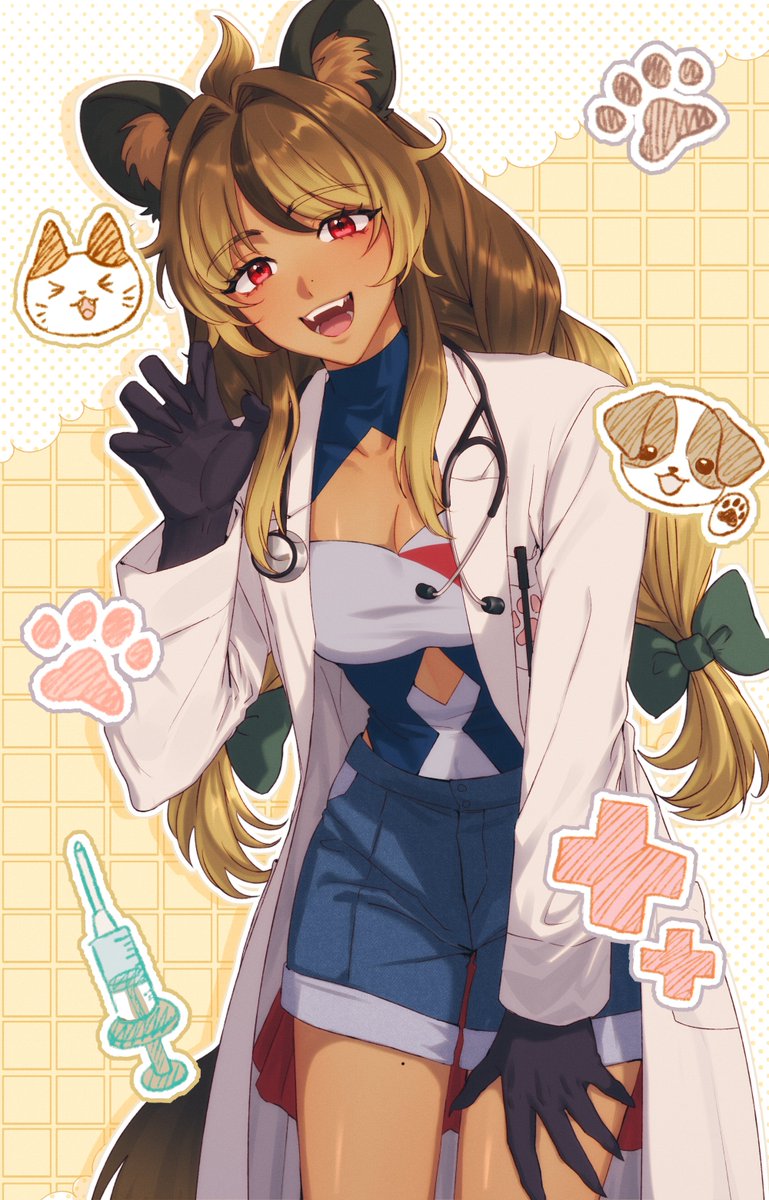 suntallulah's tweet photo. Announcement + Hiatus
My white coat ceremony is done and I'm officially a DVM candidate! I've been working towards this childhood dream for a long time and wanted to celebrate this important life milestone!  
Commission by @tecchi_kun!
Thank you for bringing my request to life! https://t.co/4LCuGi7FRP